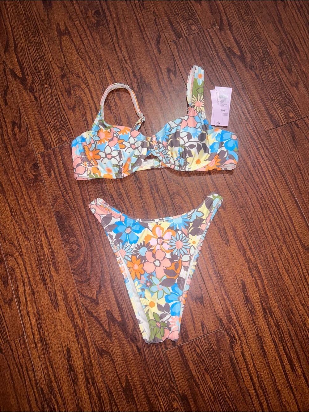 wild fable Floral Bikini Set in Blue, Orange, Pink, Yellow, Green